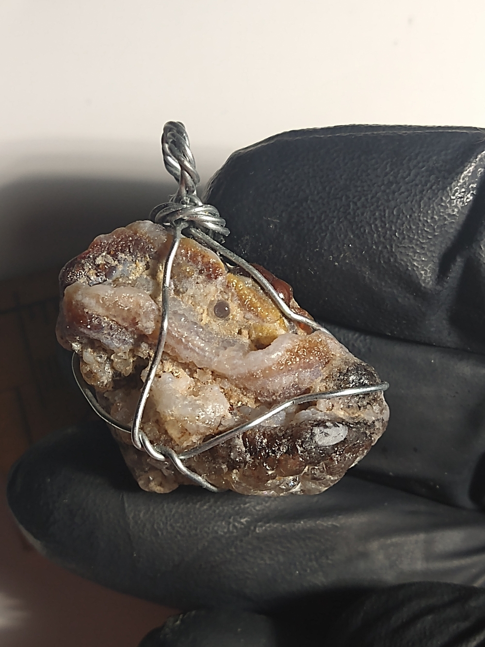 Fire Agate Pendant With Cool Form